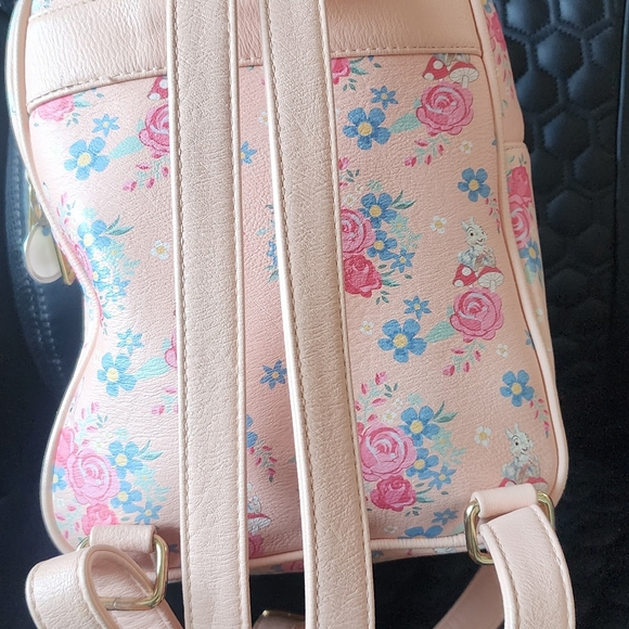Disney Pink Floral Mini Backpack with Matching Wallet - Picture 3 of 7